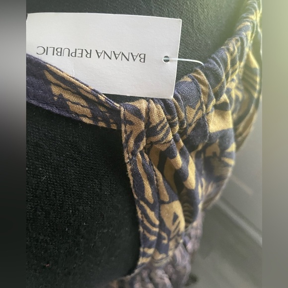 Brand new with tag Banana Republic Navy and Beige linen Midi Dress - Picture 6 of 7